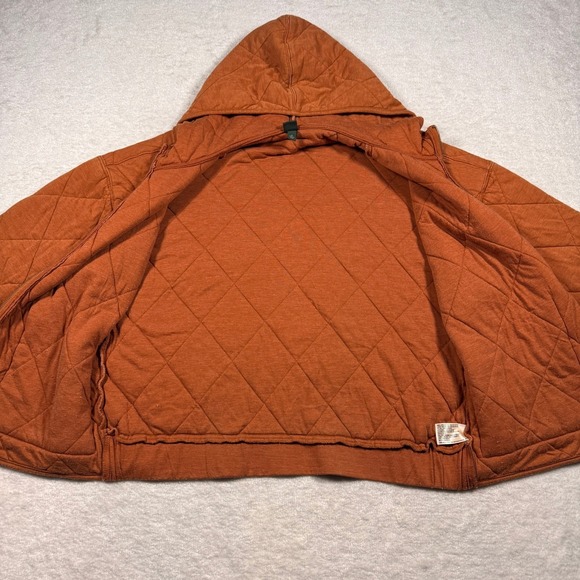 Wild Fable Quilted Full Zip Hoodie Women's M Orange Diamond Stitch Streetcore - Picture 4 of 10